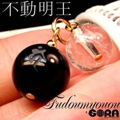 【先着5名さま限定 開店記念価格】パワーストーン モリオン 水晶 厄除け 祈願 不動明王 × 黒水晶 厄年 アイリス水晶 梵字 5Aモリオン 酉年 干支 天然石 グッズ お守り チャーム ネックレス ペンダント  悪霊退散 魔除け 祈願