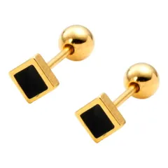 【ゴールド×ピアス】[Cream dot. クリームドット公式] ピアス レディース  ステンレス製 金属アレルギー つけっぱなし サージカルステンレス ネジロック式 ボールキャッチ スクエア 四角 ひし形 