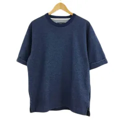 アズールバイマウジー AZUL by moussy カットソー プルオーバー クルーネック デニム オーバーサイズ 無地 五分袖 M 青 紺 ブルー ネイビーのサムネイル
