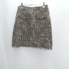 ◇ FEERICHELU フェリーシェル 総柄 ひざ丈 タイト スカート サイズM ブラウン系 レディース E  【1407020059749】