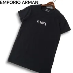 EMPORIO ARMANI エンポリオ アルマーニ UNDERWEAR 春夏 ロゴプリント★ 半袖 カットソー Tシャツ Sz.S メンズ 黒