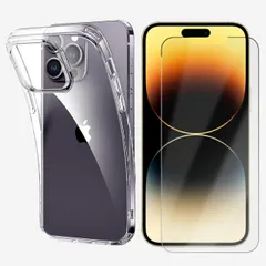 [C211F102] iPhone14 pro Max ケース TPU 透明 クリア スマホカバー ブルーライトカット 液晶保護ガラス付き iPhone14プロマックスケース アイフォン14promax アイホン14promax 透明 ソフト 携帯ケース