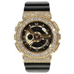 BABY-G ベイビーG カスタム G-SHOCK CZダイヤ（キュービックジルコニア）ゴールド カスタムバタフライバックル 腕時計 プレゼント メンズ レディース ギフト お祝い 誕生日