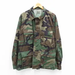 XL/古着 長袖 ミリタリー ジャケット メンズ 90s コンバット ウッドランドカモ 濃緑他 グリーン 迷彩 spe 25sep27 中古 アウター フライト