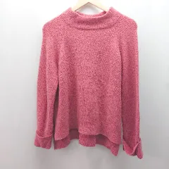 ◇ beams heart セーター プルオーバー カジュアル モックネック スリット 長袖 ニット 表記なし ピンク レディース E  【1309040084919】