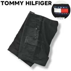 90sヴィンテージ フラッグタグ トミーヒルフィガー TOMMY HILFIGER コットン カーゴ ショーツ ショートパンツ ハーフパンツ ハーパン 短パン 29 ブラック メンズ