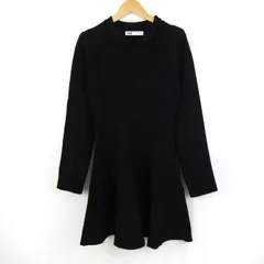 ザラ ワンピース トップス 長袖 ストレッチ レディース Mサイズ ブラック ZARA 【中古】
