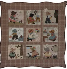 【特価セール】(写真付きレシピです、布などが入ったキットではございません)画像は出来上がり作品です。縦79cm×横79cmRT-31 スーちゃんの一週間 [柴田明美のパターンレシピ]