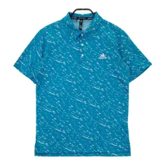 サイズ：L ADIDAS GOLF アディダスゴルフ  半袖ポロシャツ 総柄 ブルー系 [240101498643] ゴルフウェア メンズ ストスト