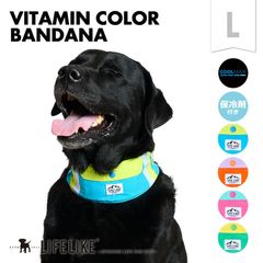 【ビタミンカラーバンダナL】犬 クールアイテム クールバンダナ 大型犬 中型犬 暑さ対策 熱中症対策 首 ひんやり 散歩 ペッグッズ ペット グッズ ［ライフライク LIFELIKE公式］
