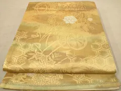 平和屋着物◎六通柄袋帯　花車文　金銀糸　正絹　逸品　AAAZ8688dt