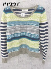 ◇ green label relaxing UNITED ARROWS 総柄 ウール ニット 長袖 セーター ベージュ マルチ レディース 【中古】 【1002800640331】