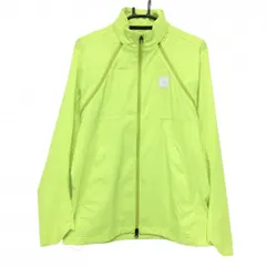 【美品】アディダス 2WAYジャケット 蛍光グリーン 袖着脱可 胸ロゴ メンズ M ゴルフウェア 2023年モデル adidas