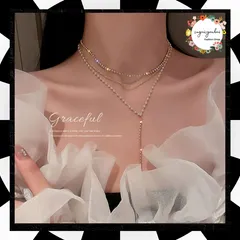 3連 チェーンチョーカー ネックレス 結婚式 フェミニン フェイクパール ビジュー ネックレス 重ね付け おしゃれ きらきら ラインストーン アクセサリー お呼ばれ ミックス チェーン ジュエリー きれいめ パーティー 韓国風 86BAOYSP-002