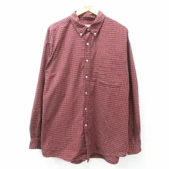 XL/古着 エディーバウアー 長袖 ブランド シャツ メンズ 00s 大きいサイズ コットン ボタンダウン エンジ他 チェック 25feb22 中古 トップ