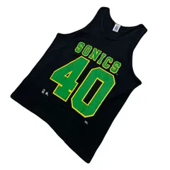 NBA シアトル スーパーソニックス タンクトップ ノースリーブ メンズ ブラック グリーン 【 80s ビンテージ スポーツアイテム 】Seattle Supersonics ●EC296のサムネイル