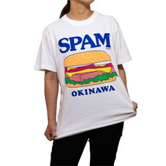 spam  BURGER シャツ ホワイト 白 ユニセックス スパム tシャツ ご当地シャツ 正規品