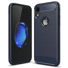 iPhone XR ケース アイフォンxr  カーボン調 薄型 耐衝撃 ソフト ケース 【Color】 ブルー
