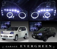 T31 エクストレイル 前期 インナーブラック塗装＆4連イカリング＆白18発増設 仕様 純正加工品 ドレスアップ ヘッドライト 左右セット HID車