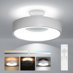[禄越] シーリングライト 間接照明 8畳 36W LED ライト 照明器具 12段階 調光調色 リモコン付 常夜灯 消灯タイマー ledシーリングライト おしゃれ 省エネ 簡単取付 和室 洋室 寝室 廊下 子供部屋 キッチン 天井 リビング 照明 (Φ3 1