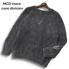 MCD more core division エムシーディー 通年 ロゴ刺繍★ ウォッシュ加工 コットン ニット セーター Sz.L メンズ 灰 グレー