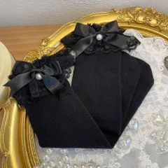 ☆ ブラック ☆ 女の子 フォーマル ハイソックス レース yssocks5529 ハイソックス 女の子 ソックス 靴下 くつ下 レースハイソックス ロング レース リボン フォーマル セレモニー シンプル キッズ フリル 女児 ガールズ かわいい 可愛い