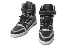 LOUIS VUITTON ルイヴィトン スニーカー ハイトップ トレイナー 19SS ブラック グレー 8 1/2 ヴァージル 1A7RTY 美品 中古 55414