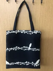 ハンドメイドミニトートバック　小鳥柄② バックインバック