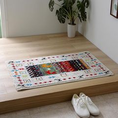 イケヒコ 玄関 選べる マット ラグ ウィルトン 単品 イビサ アイボリー 約50×80cm 厚み 約15mm トルコ製 へたりにくい 耐久性 弾力性 抗菌防臭 消臭 ギャベ柄 エレガント 洗濯不可 おしゃれ ふわふわ #1311190141701 0