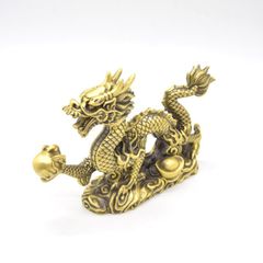 四本爪龍の銅製置物 ドラゴン 13cm