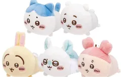 新品 【 寝そべりぬいぐるみ コンプリート 5種セット】ち*かわ ハチワレ うさぎ 古本屋 モモンガ ガチャ カプセルトイ ぬいぐるみ