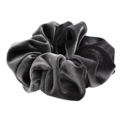 【チャコール×ワンサイズ】[Cream dot. クリームドット公式] ヘアアクセサリー レディース シュシュ ヘアゴム ベロア ベルベット リボン ボリューム 大きめ 光沢 髪留め まとめ髪 大人 軽い  
