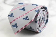 ディズニー ブランド ネクタイ ストライプ柄 総柄 ミッキーマウス PO メンズ グレー Disney 【中古】