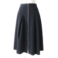 極美品★定価70400円 正規品 フォクシーニューヨーク 43094 Serate フロントファスナー 膝丈 フレアスカート ブラック 38 日本製 タグ付のサムネイル