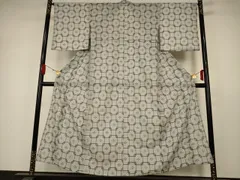 平和屋着物▽小紋 単衣 琉球絣文様 洗える着物 AAAW2070sx