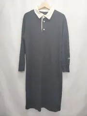 ◇ ⊇ Champion チャンピオン コットン100% 長袖 ロング ワンピース サイズM ブラック系 レディース E  【1507100011848】