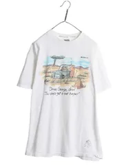 【お得なクーポン配布中!】 90s ジョーク イラスト プリント Tシャツ メンズ XL オールド キャラクター アニマル アート グラフィック 大きいサイズ ヘビーウェイト 白