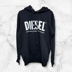 「未使用品」DIESEL ディーゼル ビッグロゴ ブラック 表記XSプルオーバー パーカー