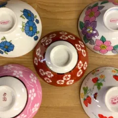 ふみリン様昭和レトロご飯茶碗イチゴ四個セット