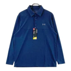 サイズ：LG UNDER ARMOUR アンダーアーマー  長袖ポロシャツ  ネイビー系 [240101343564]# ゴルフウェア メンズ ストスト