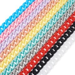 新品 Beadthoven アクリルチェーン 幅16.5mm 10本入り 10色 喜平チェーン 溶接なし カラフル チェーンリング パーツ ストラップ メガネ用 ジュエリー作り DIY 手芸 手作り バッグ小物装飾 アクセサリーパーツ クラフト用品 約39.9