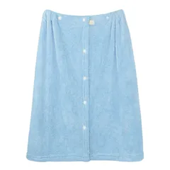 ラップタオル キッズ プールタオル 子供用 60cm丈 男の子 女の子 巻きタオル マイクロファイバー 無地 吸水 速乾 お風呂 温泉 海 スイミング 旅行 着替え (ブルー)