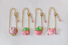 【No.43】10cm ぬいぐるみ用 ポシェット いちご