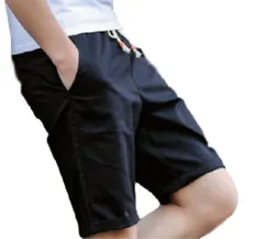 [レリカ] ゆったり 無地 ハーフ チノ ショート パンツ 短パン メンズ クロップパンツ ゴルフウェア 川 子供服 ショートパンツ ショート 春夏 (2XL, ブラック) [ブラック] [2XL]