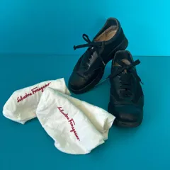 Salvatore Ferragamoフェラガモ　24㎝　ブラックレザー×キャンバススニーカー　シンプル