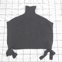 ◇ ⊇ Libra リブラ シンプル系 半袖 サイドリボンニットベスト サイズF ブラック系 レディース E  【1507280000939】