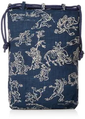 【特価商品】丸全(Maruzen) 信玄袋 鳥獣戯画/紺 20×1.5×28cm 巾着袋