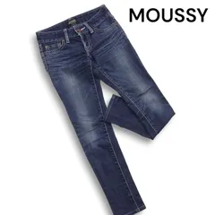 Y2K 00s★ MOUSSY マウジー USED加工★ ストレッチ パウダー スキニー デニム パンツ ジーンズ Sz.24 レディース 日本製