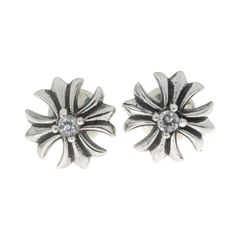 プラス スタッド ピアス シルバー925 クロス メンズ レディース ジルコニア