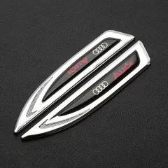 アウディ 車用エンブレム ステッカー デカール 2個セット バッジ 3Dメタル カーフェンダーサイドステッカー 車のスタイリング